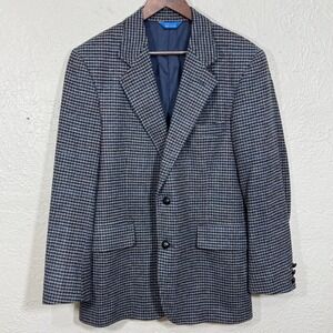 Vtg‎ Pendleton Blazer Sport Coat 40 Houndstooth Wool Tweed USA Heritage Academia